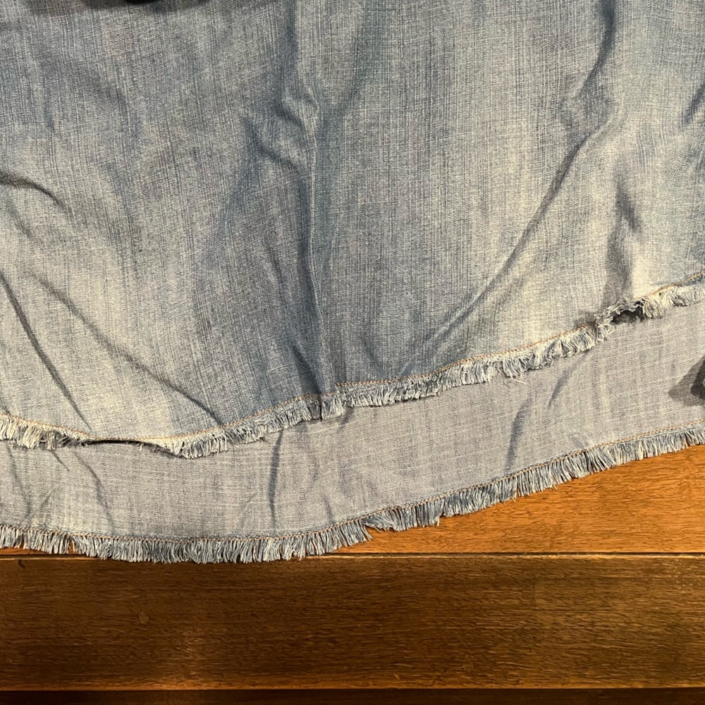 NWT Chelsea & Violet Light Wash Jean Dress with frayed hem Size S - Picture 14 of 14